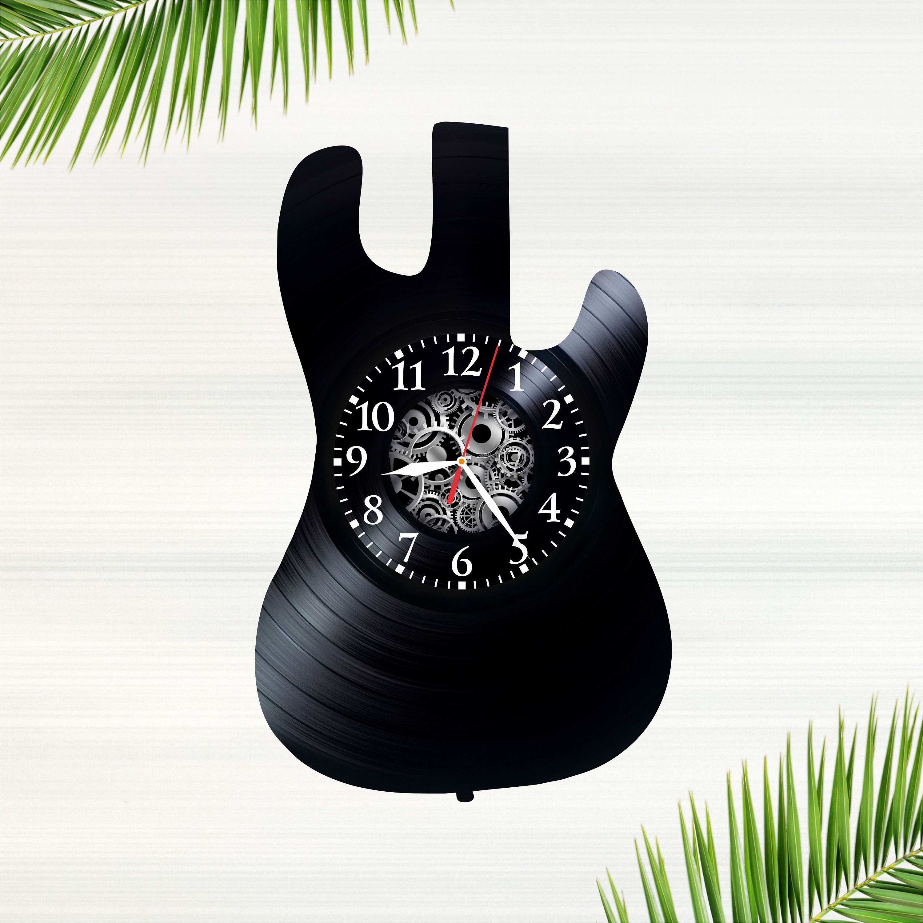 Rock Vinyl Clock Music Vinyl Clock Guitar Vinyl Record Etsy