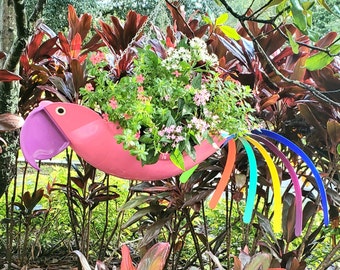 Polly the Pink Parrot is an awesome addition to our family of birds.  The pink body really stands out with the deep purple beak.