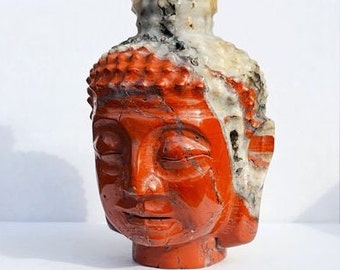 Large 2.2 LB, Red Jasper Hand-carved Buddha - increasing memory of dreams