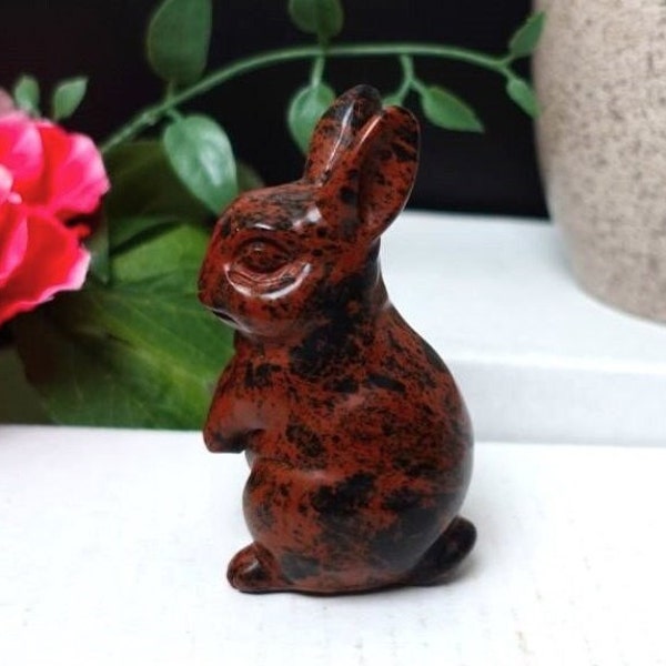 Large, Mahogany Obsidian Rabbit - personal growth