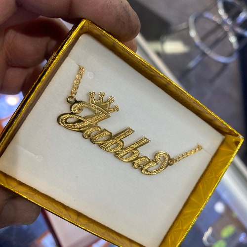 Silver Nameplate Dipped in Gold - Etsy