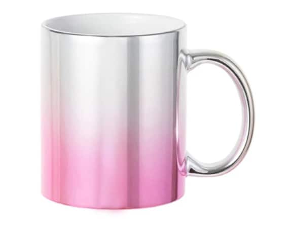 Mirror Electroplating Pink, Gold or Silver and Gold Glitter 11 Oz Coffee  Mug premium Quality Gift Mug Blank Sublimation Mirror Coffee Mug, 