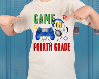 Back to School Unisex Child Shirt, Game On Back to School Child Shirt, Kindergarten Vibes Only, First Day of School, Ballin into Fifth Grade