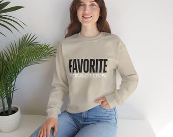 Favorite Teacher uniseks Heavy Blend™-sweater met ronde hals, cadeau voor leraar