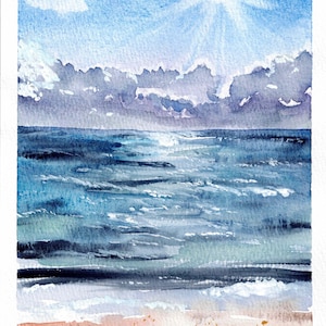 10 Ocean watercolor cards with envelopes, blank inside