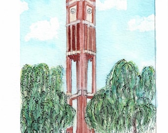 6 tarjetas de acuarela de la Universidad de Oklahoma con sobres, Universidad de Oklahoma, Norman, Oklahoma.