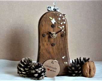 Handmade Wooden Clock Arts & Crafts Style