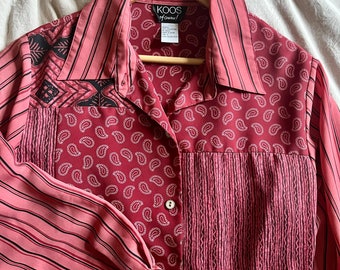 90s Vintage Red Paisley Koos Shirt