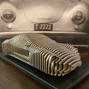 Porsche Taycan - 1:32 Handcrafted Car Sculpture - Stainless Steel