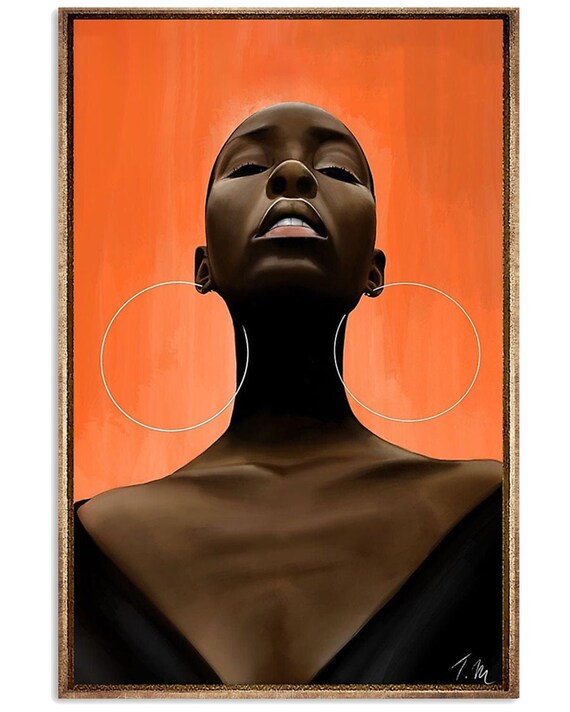 African Art Woman Portrait Canvas Black Woman Print Art Gifts Etsy