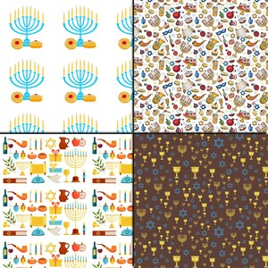 Hanukkah digital paper pack 16 printable scrapbooking papers | Etsy