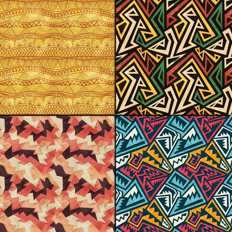 African digital paper pack 16 printable scrapbooking papers | Etsy