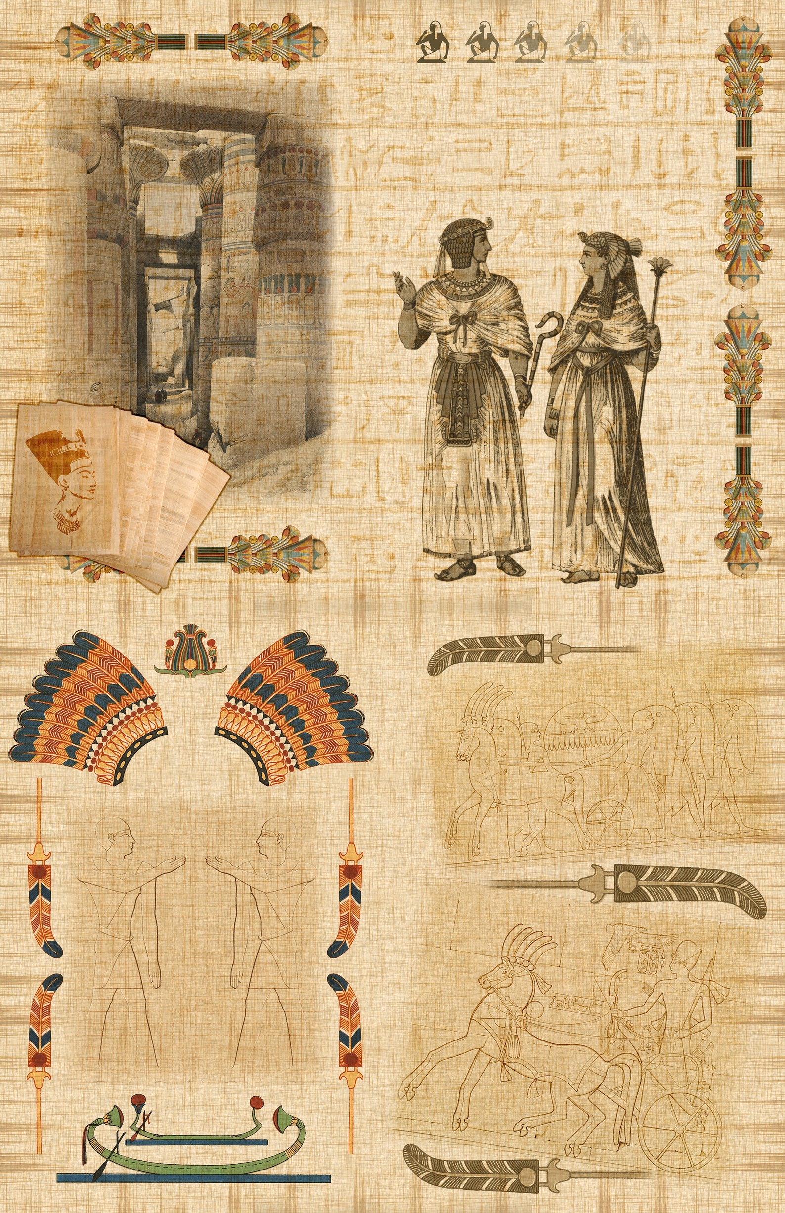 Ancient Egypt junk journal double pages printable kit 16 pages Etsy
