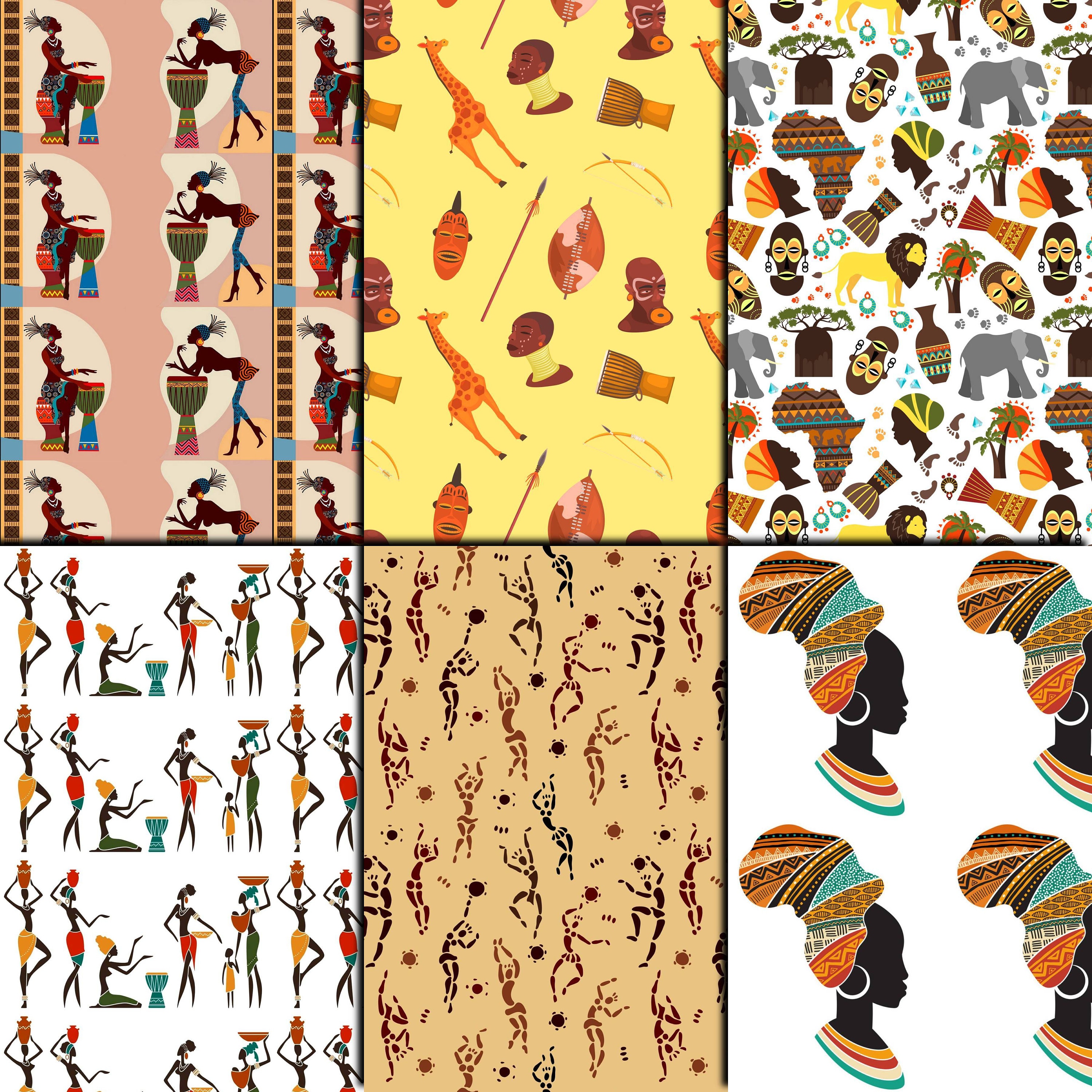 African digital paper pack 24 printable scrapbooking papers Etsy