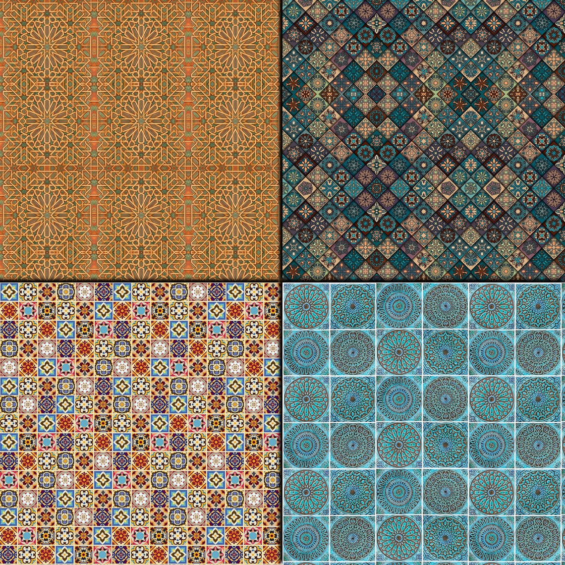 Moroccan digital paper pack 16 printable scrapbooking papers Etsy