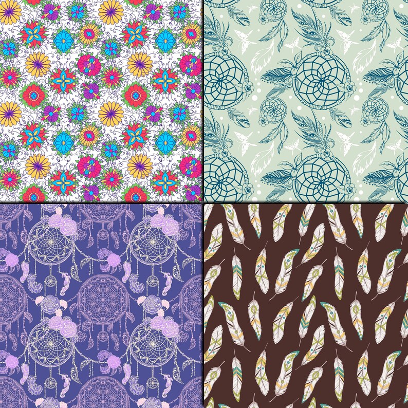 Download Boho digital paper pack 16 printable scrapbooking papers ...