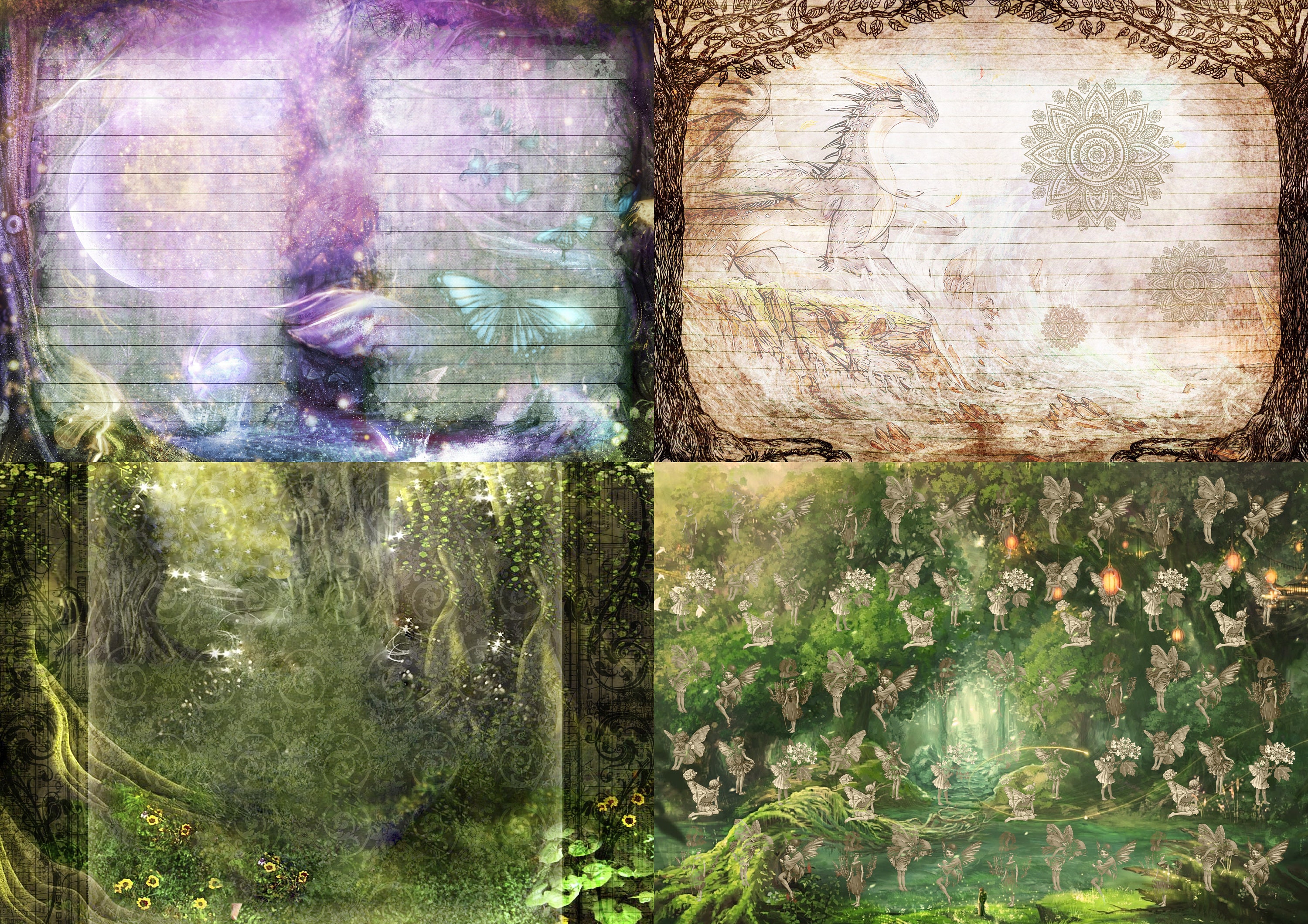 Fairy junk journal kit printable 26 Fantasy journal pages and Etsy