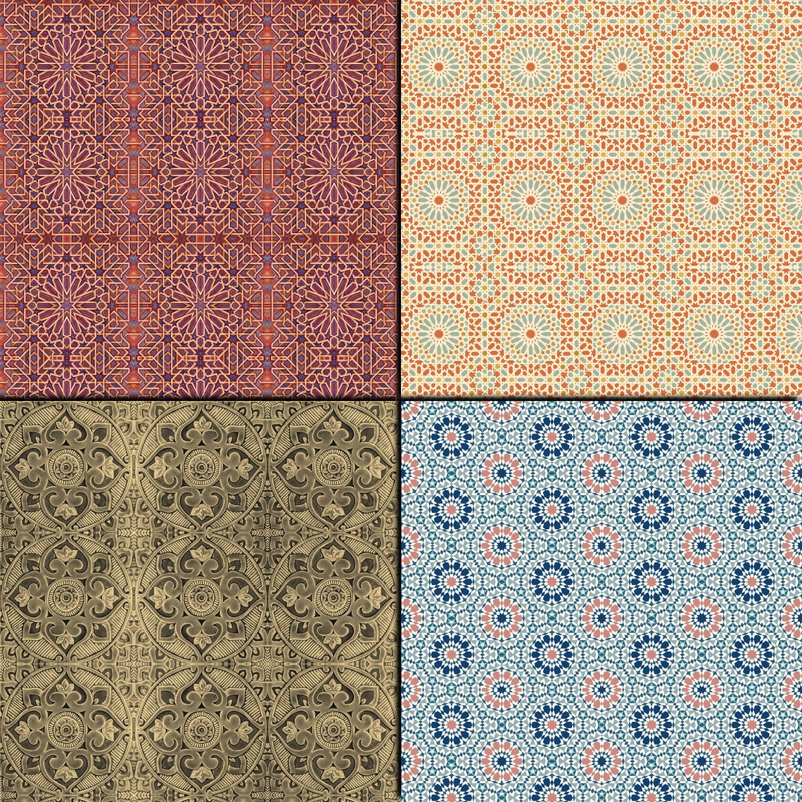 Moroccan digital paper pack 16 printable scrapbooking papers Etsy