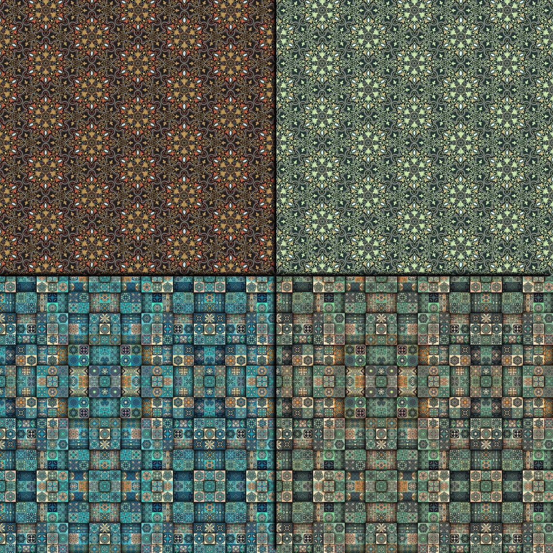 Moroccan digital paper pack 16 printable scrapbooking papers Etsy