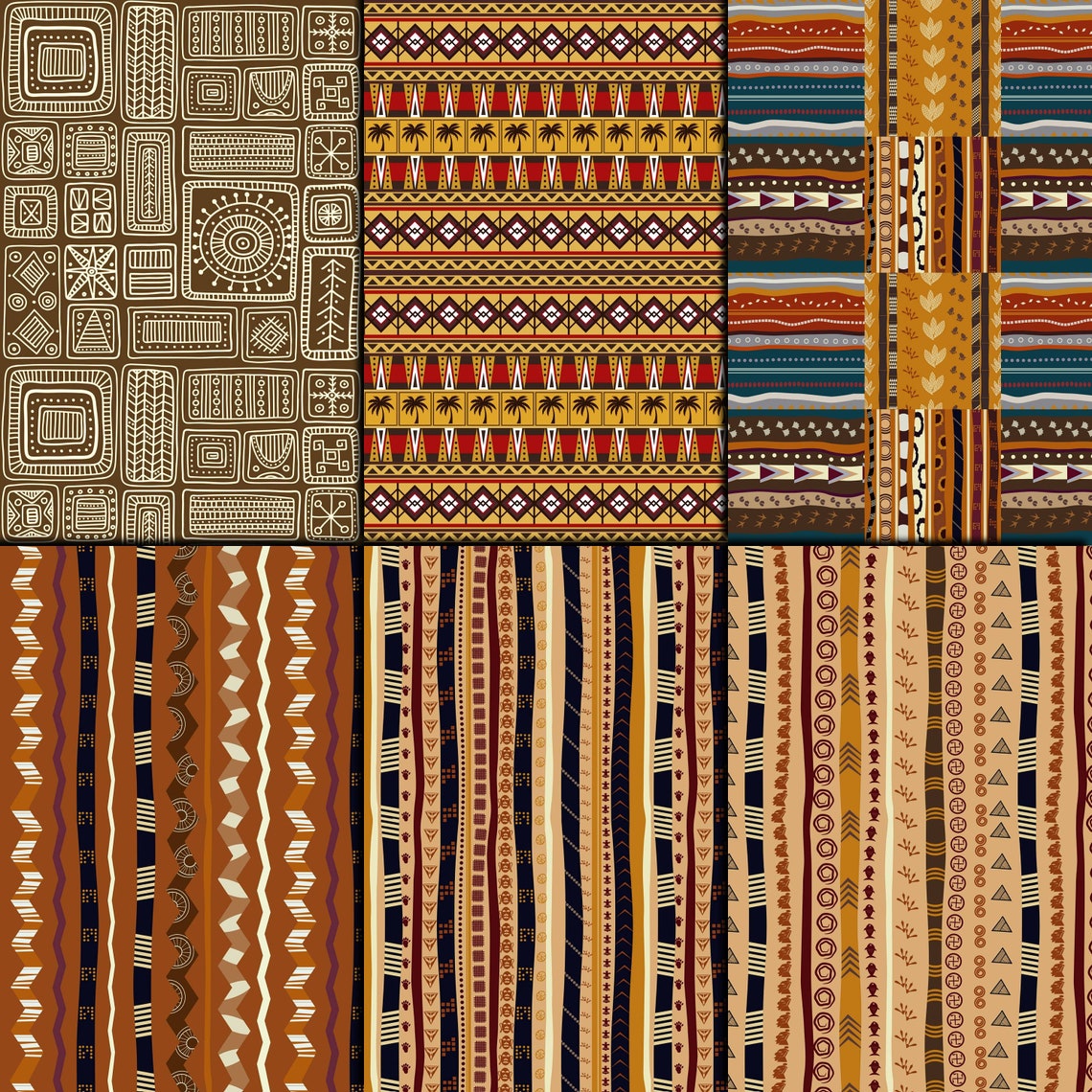 African digital paper pack 24 printable scrapbooking papers Etsy