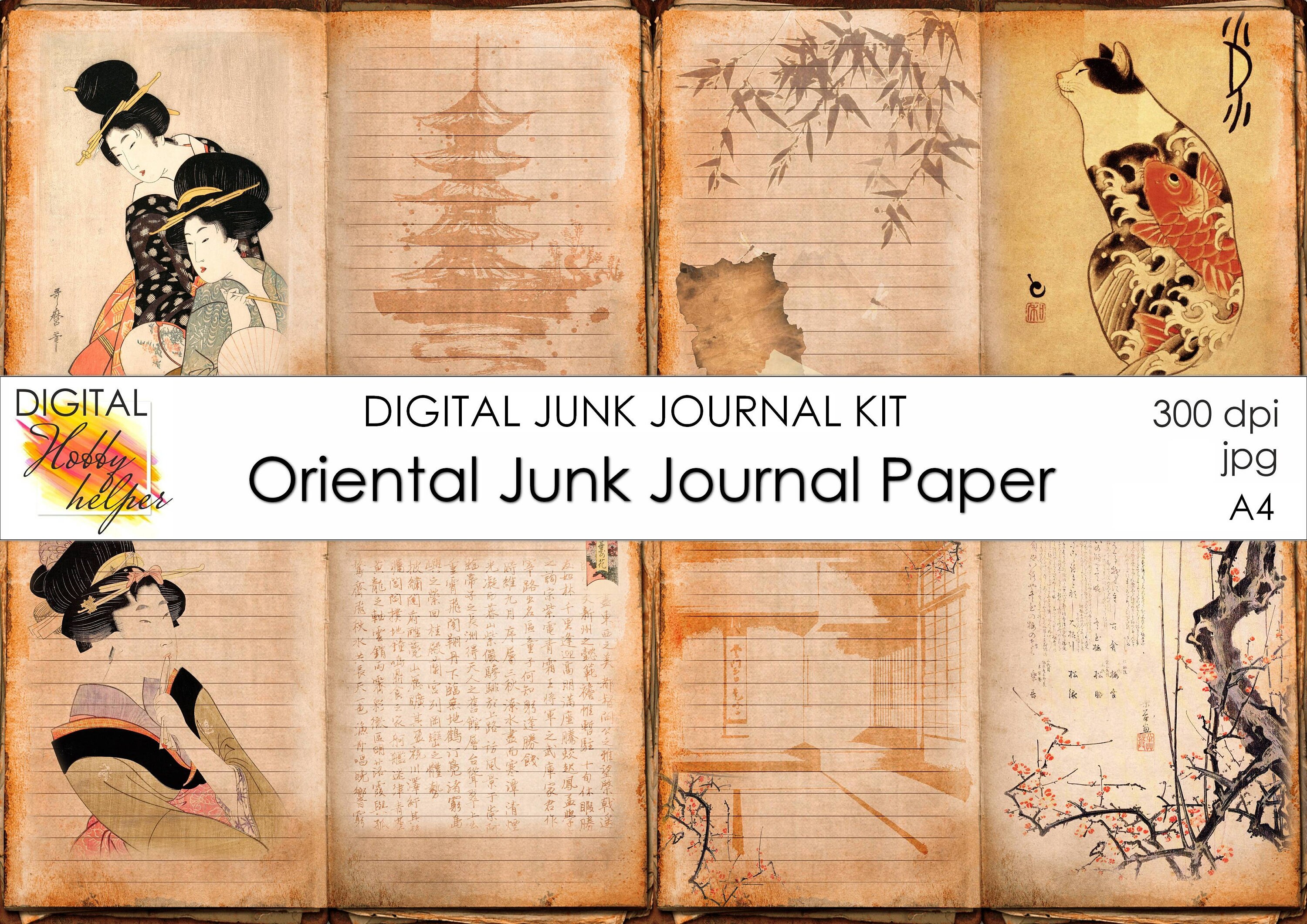 Japanese Junk Journal Double Pages Printable Kit 12 Pages Etsy UK