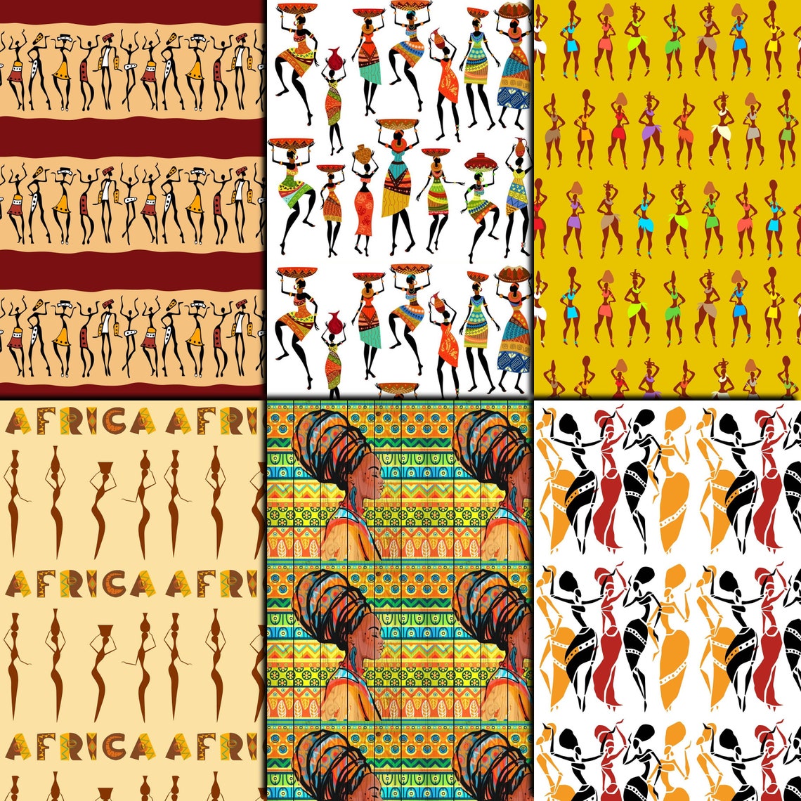 African digital paper pack 24 printable scrapbooking papers Etsy