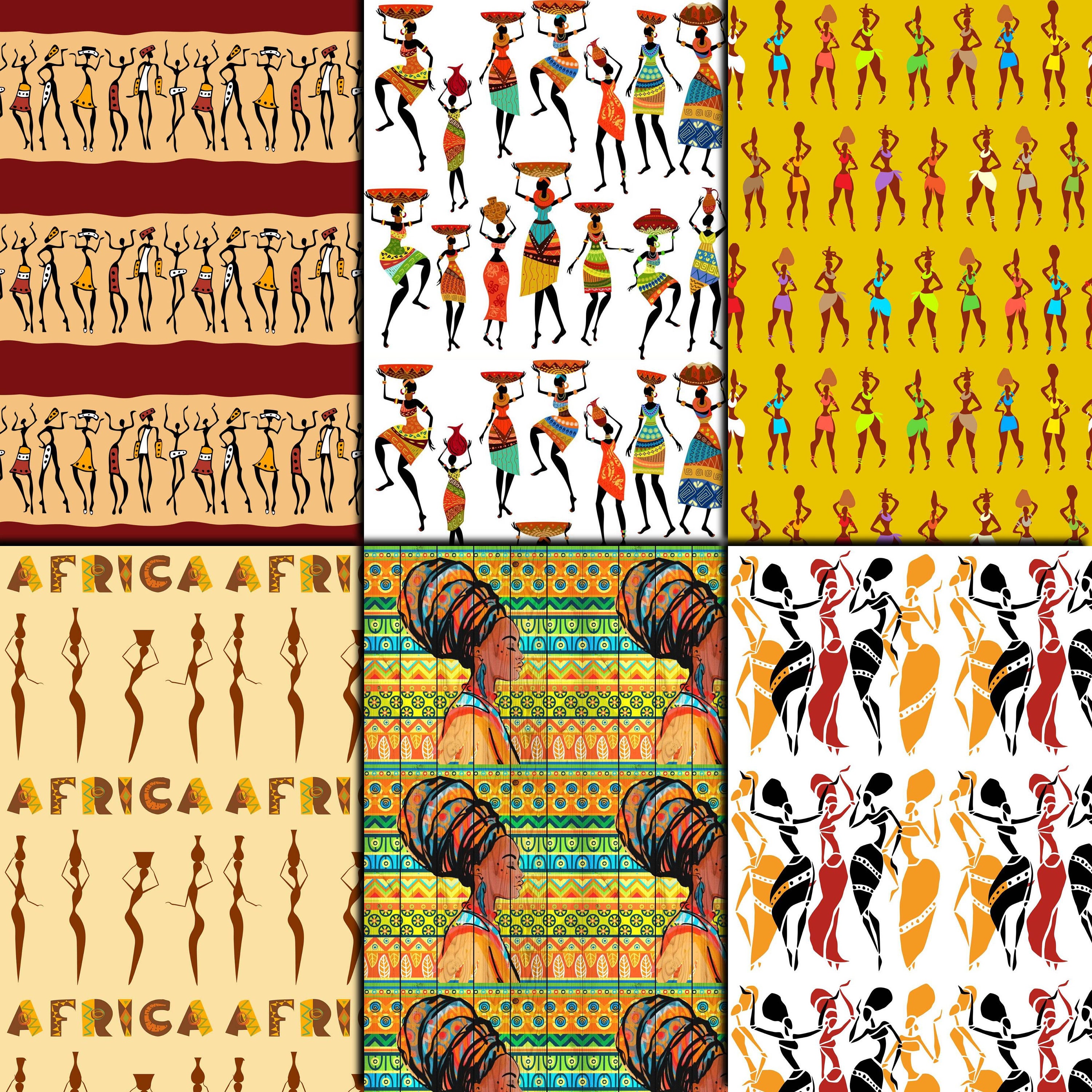 African digital paper pack 24 printable scrapbooking papers | Etsy