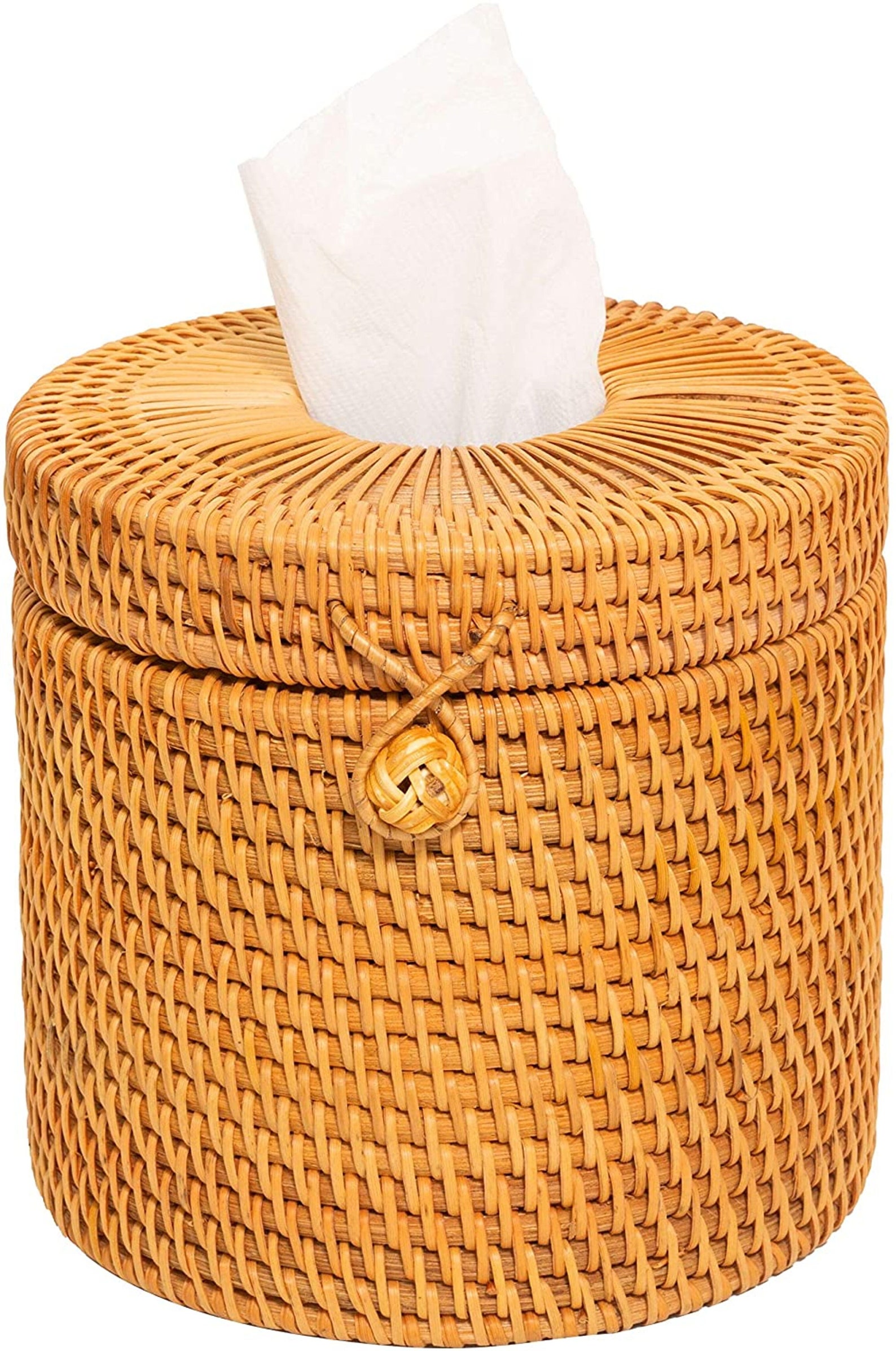 Round Rattan Tissue Box Toilet Paper Cover Wicker Decorative Etsy
