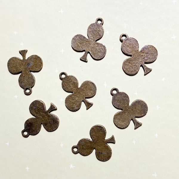 Anhänger Trèfle Shamrock antik bronzefarben 7 Stück