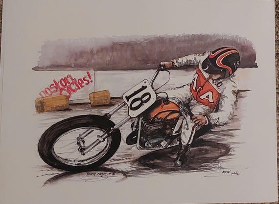Jimmy Odom Flat Track Legend Motorcycle Races 70s Short Track on
