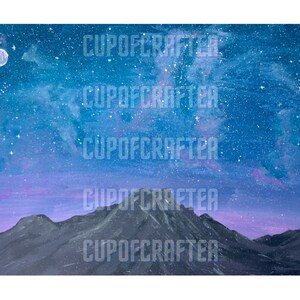 Sternenhimmel Poster Herunterladbare Acrylmalerei. 3 Größen: A4, Desktop-Hintergrund und Handy-Hintergrund