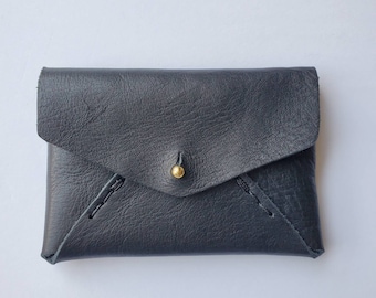 Envelope card case - Repurposed leather. Holds 15 + cards