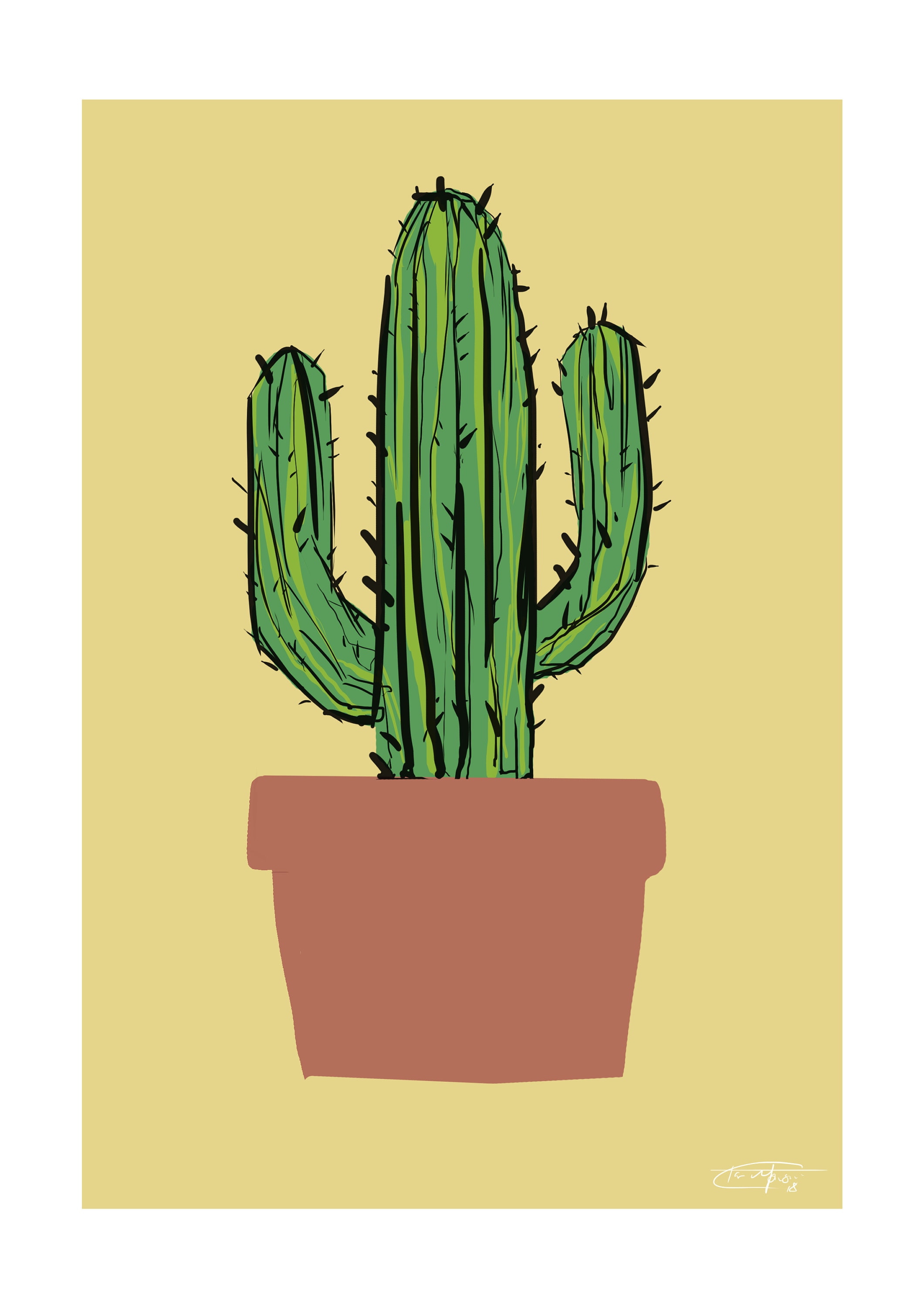 A4 Original Cactus Prints Set of 3 Cactus Wall Art Home Etsy