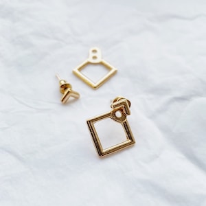 Diamond shaped stud earrings
