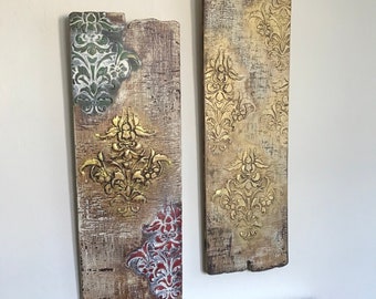 Small wall art . Mixed media art and relief on wood. Ready to hang.
