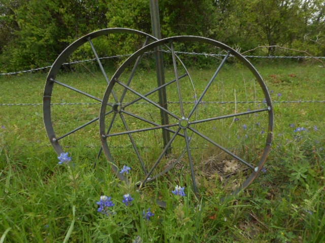 2) a PAIR of 36" wagon wheels.