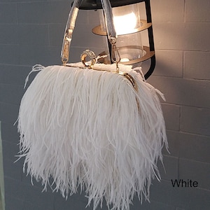 White top feather purse