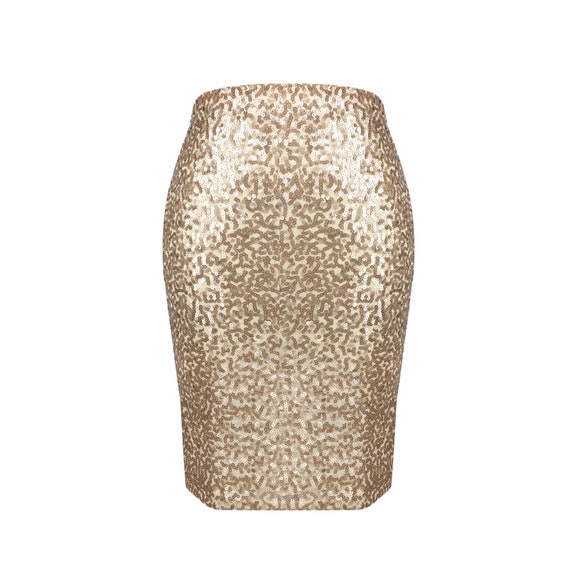 Stretchy Pencil Sequin/ Skirt French High-waisted Slim/ Versatile  Mid-length Skirt With Hip Wrap / Sequin Skirt for Women 
