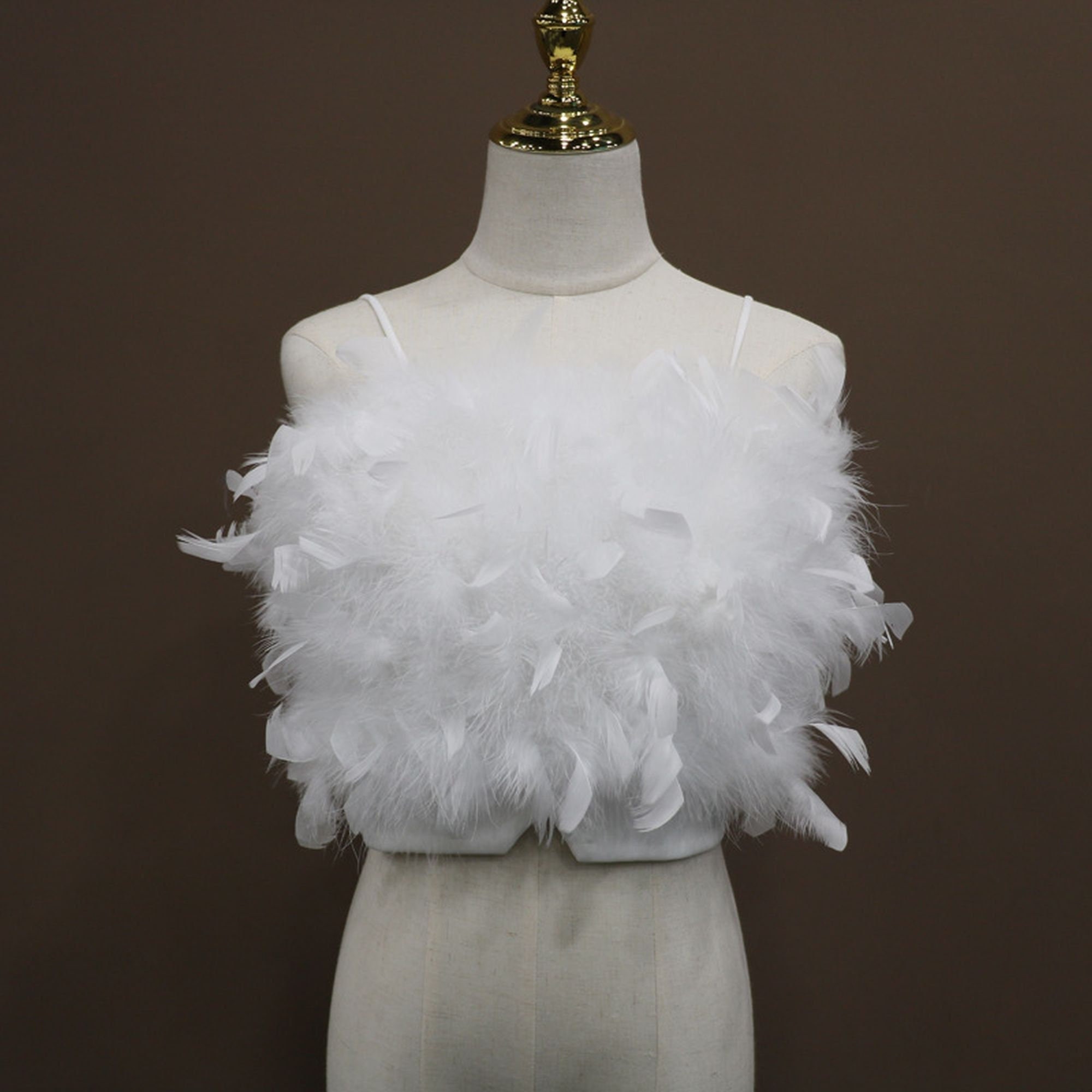 Ostrich Feather Trimmed Off Shoulder Top in Pale Chartreuse - Ivan