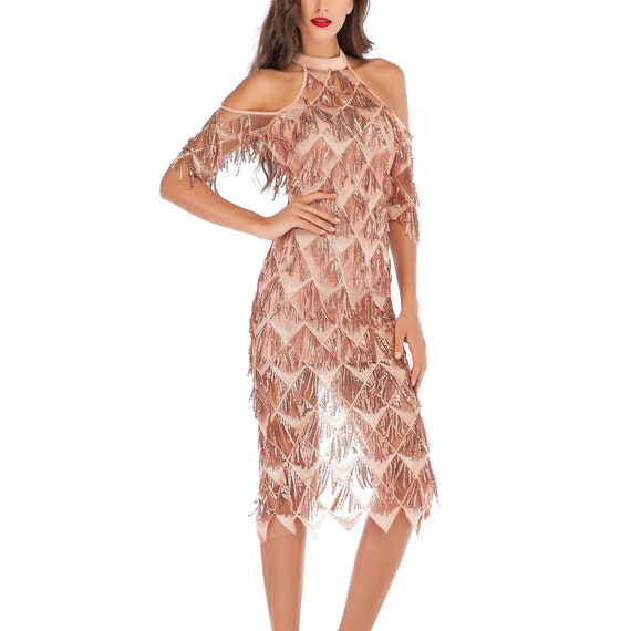 dangling sequin dress