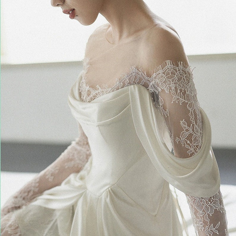 Romantic Lace Wedding Gown White Wedding Dress Etsy