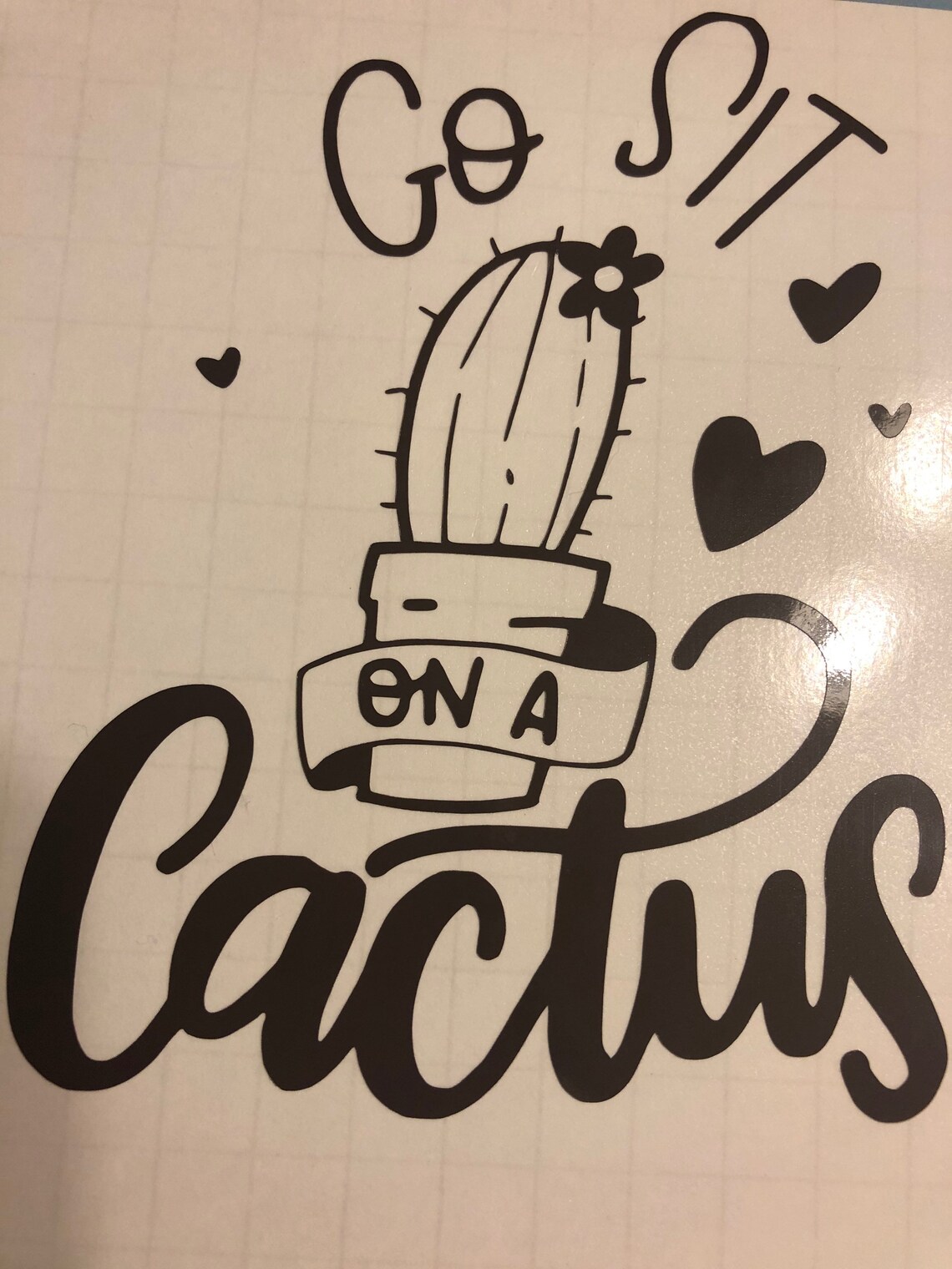 Vinyl decal cactus Etsy