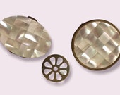Vintage Mother Of Pearl Compact Set of 3
