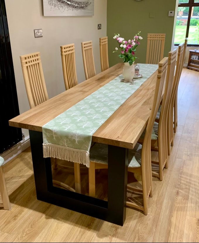 UK Oak Table Handmade Bespoke Solid Oak Rectangular Dining Table ...