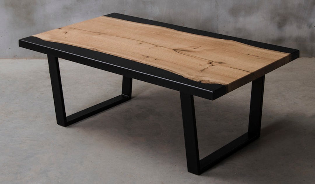 UK OAK EPOXY Resin Handmade Dining Table Solid Oak Rectangular, Bespoke ...