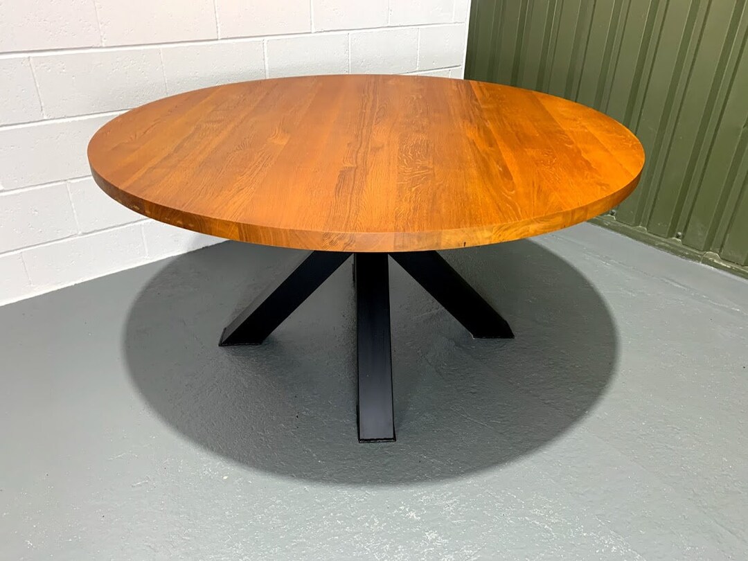 UK Handmade Solid Oak Dining Table, Round Table, Round Oak Table ...