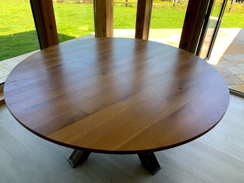UK Handmade Solid Oak Dining Table, Round Table, Round Oak Table ...