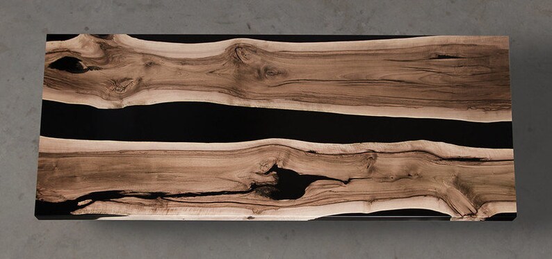 UK WALNUT EPOXY Resin Handmade Dining Table Solid Oak Rectangular ...