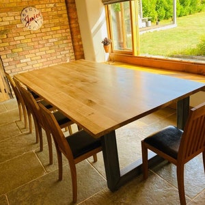 UK Oak Table Handmade Bespoke Solid Oak Rectangular Dining Table ...