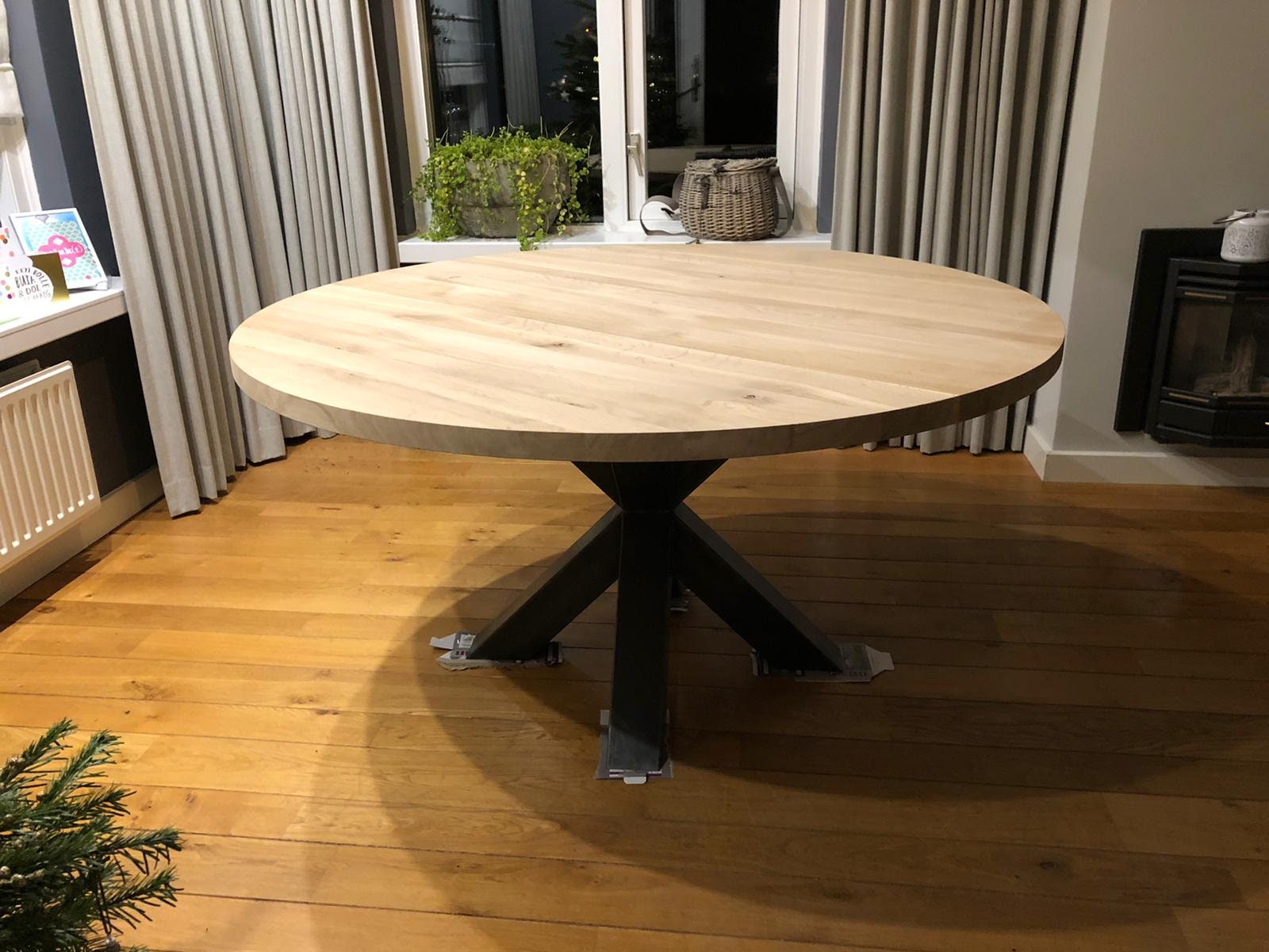 UK Handmade Solid Oak Dining Table, Round Table, Round Oak Table, Oak ...